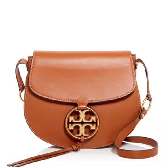 Tory Burch Handbags - Tory Burch Miller Crossbody Saddlebag Bag Tan/Camel